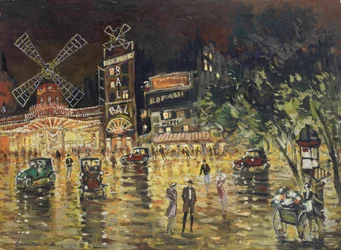 Le Moulin Rouge - Konstantin Aleksiejewicz Korowin (1861-1939). Olej na tekturze. Wymiar : 40,5x55,6 cm. Prywatna kolekcja