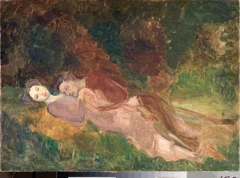 Kochankowie (Kochankowie) - Obraz Konstantina (Konstantina) Andreevicha Somova (1869-1939), olej na płótnie