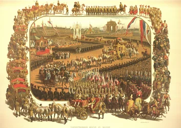Uroczysty wjazd Aleksandra III do Moskwy, z Albumu koronacyjnego, 1883