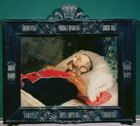 Cesarz Aleksander II (1818-81) na łożu śmierci, 1881 r.
