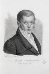 Portret księcia poety Piotra Andrejewicza Wiazemskiego 1792-1878.