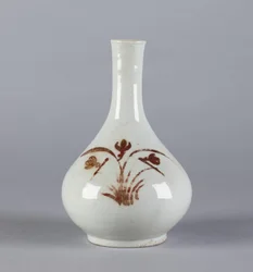 Butelka z motywem kwiatowym, dynastia Yi (ceramiczna)