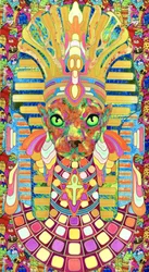 Psychedeliczny kot-faraon