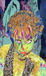 Kobieta w żywych barwach pop-artu