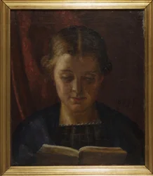 Elisabeth Zahrtmann, siostra artysty, czyta