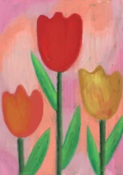 Kolorowe wiosenne tulipany