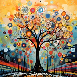 Drzewo w ogrodzie kwiatowym 2