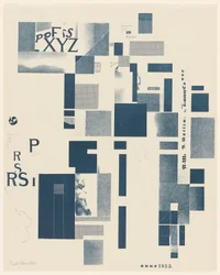 Bez tytułu, nr 3 z 6 z teki Merz 3. Kurt Schwitters 6 litografii. Folder Merz. Pierwsze portfolio wydawnictwa Merz (Merz 3. Kurt Schwitters 6 lithos. Merz Portfolio. Pierwsze portfolio wydawnictwa Merz)