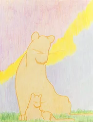 Two of a Kind, 2006 (kolorowy ołówek na papierze)