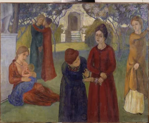 Język kwiatów. Obraz Kuzmy Sergeevich Petrov Vodkin (Petrov-Vodkin) (Kouzma Petrov Vodkin) (Petrov-Vodkin) (1878-1939), olej na płótnie