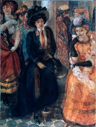 W kawiarni. Obraz Kuzmy Sergeevich Petrov Vodkin (Petrov-Vodkin) (Kouzma Petrov Vodkin) (Petrov-Vodkin) (1878-1939), olej na płótnie