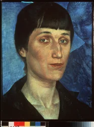Portret poetki Anny Achmatowej (Achmatowej) (1889-1966). Peinture de Kuzma Sergeyevich Petrov Vodkin (Petrov-Vodkin) (Kouzma Petrov Vodkine) (Petrov-Vodkine) (1878-1939), huile sur toile