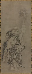 Hotei z taoistycznymi nieśmiertelnymi: Nieśmiertelny z tykwą i smokiem 1575-1600.
