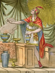 Starożytny peruwiański ksiądz, z „Encyclopedie des Voyages” Julesa Grasseta de Saint-Sauveur (1757-1810) 1796