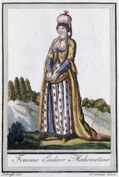 Mahometańska niewolnica - w „”Encyclopédie des voyages”” J. Grasset St Sauveur, wyd. Deroy, Paryż