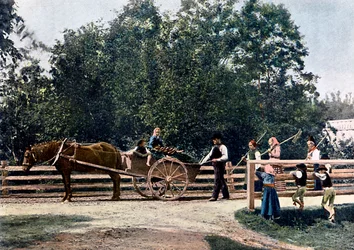 Chłopi pod koniec żniw, Szwecja, ok. 1890 r.