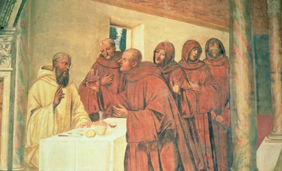 Przyjmowanie komunii z życia św. Benedykta