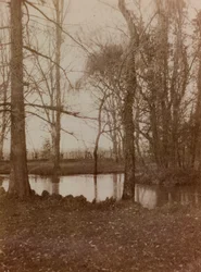 Album I wojny światowej we Friuli-Wenecji Julijskiej: staw w parku Villa Brazza, Szpital Wojenny nr. 17, Soleschiano Manzano