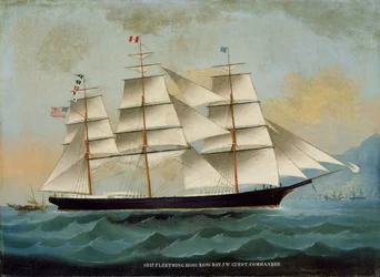 The Ship Fleetwing, Hong Kong Bay, JW Guest, dowódca