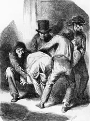 Ilustracja do księżnej Langeais, powieść Honore de Balzac (1799-1850) ze zbioru wielotomowego Human Comedy, rycina Laisne