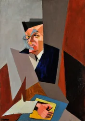 Portret Tristana Tzary (1896-1963), autorstwa Tihanyi, Lajos (1885-1938). olej na płótnie