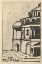 Widok częściowy budowli [Świątynia Izajasza Proroka] z serii „Ruinarum variarum f..., 1554.