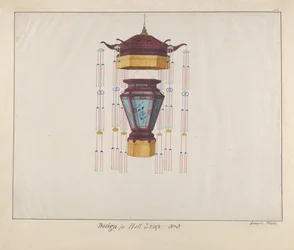 Projekt lampy do przedpokoju, ca. 1800-1810.