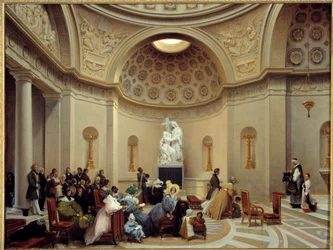 Ceremonia w kaplicy przebłagania w 1835 r. (kaplica paryska przy rue Pasquier 29 w 8. dzielnicy). Obraz Theodore Turpin De Crisse (1782-1859)
