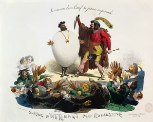 „Hernani Sublime, Romantyczna potrawa”, karykatura Hernaniego autorstwa Victora Hugo (1802-1885) c.1830 (patrz także 162741)