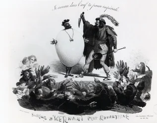 „Hernani Sublime, Romantyczna potrawa”, karykatura Hernaniego autorstwa Victora Hugo (1802-1885) c.1830 (patrz także 239200)