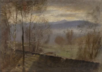 Wieczorny pejzaż z rzeką, ok. godz. 1880.