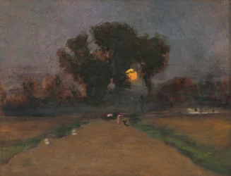Krajobraz z zachodzącym słońcem, 1890-1900