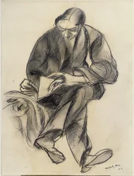 Czytanie siedzącej postaci, 1919