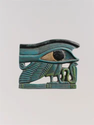 Amulet oka Wedjat, 525-332 pne (zielony fajans)