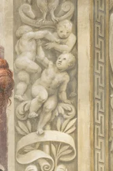 Putti, dekoracje wokół okien (fresk)