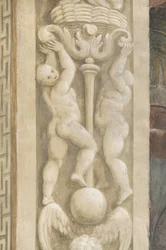 Putti, dekoracje wokół okien (fresk)