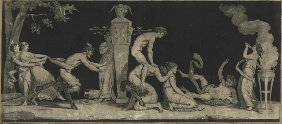 Bacchanal, Gra w żabę skoku, c. 1785.