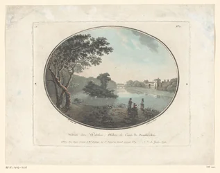 Widok na dom Wilton Wilton tańczy Willshire, Chateau du Comte de Pembroke (tytuł na obiekcie) Jardins Anglais (tytuł serii na obiekcie) Ogrody angielskie (tytuł serii)