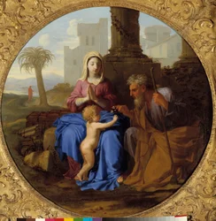 Dziewica z Dzieciątkiem z obrazem św. Józefa autorstwa Laurenta de La Hyre (1606-1656)