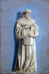 Św. Francois de Paule (1416-1507), założyciel Zakonu Minimów Malowanie camaieu na płótnie autorstwa Laurenta de La Hyre (1606-1656) XVII w. Ndz. 0,36 x 0,23 m Paryż. Muzeum w Luwrze