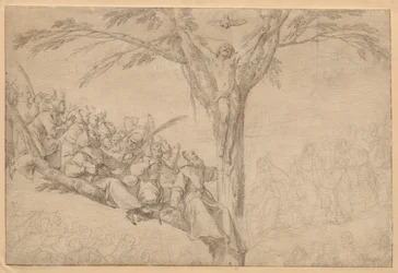 Ukrzyżowany Chrystus drzewem życia z mnichami i mniszkami 1639.