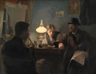 Wizyta w sklepie szewskim, 1885.