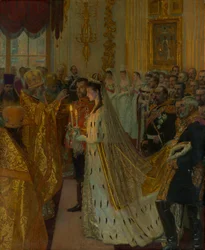 Ślub cara Mikołaja II i księżniczki Alix z Hesji-Darmstadt 26 listopada 1894, 1895