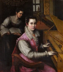 Autoportret autorstwa Fontany, Lavinia (Lavinia Zappi) (1552-1614). Olej na płótnie, format : 24x23,8