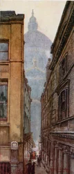 Kopuła (północny transept) z Paternoster Row (kolorowa litografia)