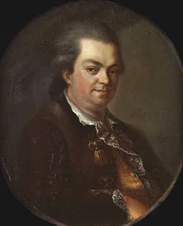 Portret Józefa (Giuseppe) Balsamo, zwanego Alessandro, hrabiego Cagliostro (1743-1795), poszukiwacza przygód i założyciela rytu masońskiego zwanego egipskim - autorstwa Le Gay (aktywny 1778-1804) olej na płótnie