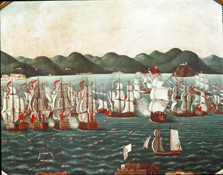 Angielskie statki w zatoce Rio de Janeiro (Malarstwo, koniec XVIII wieku)