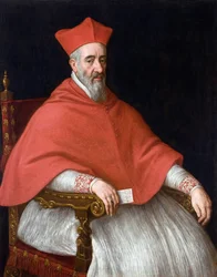 Portret kardynała Giovanniego Delfino (1545-1622) - Obraz Leandro Bassano (1557-1622), olej na płótnie