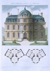 Projekt z „Domy miejskie i wiejskie wzorowane na nowoczesnych domach Paryża”, ok. 1864 r.