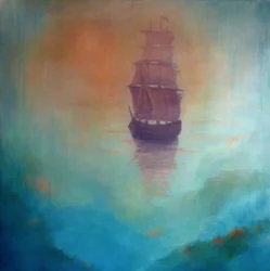 Fata Morgana (statek widmo), 2020 (olej na płótnie)